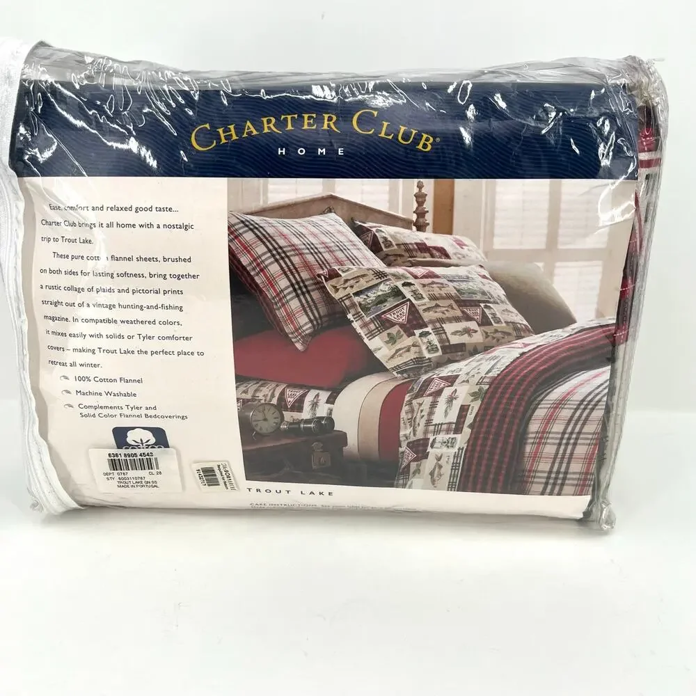 Charter Club Home cabin flannel sheet set